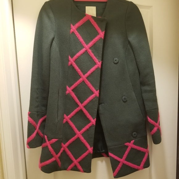 UNIQUE Anthropologie Elevenses Overcoat! Sz 2! - Picture 4 of 8